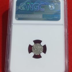 Alternative view of RARE 1/4 RUPEE HYDERABAD NGC GRADED MS 63
