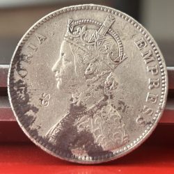 Alternative view of Rare 1884 One Rupee of Victoria Empress Bombay Mint Silver 11.66 Gram British India Coin Same as per shown given