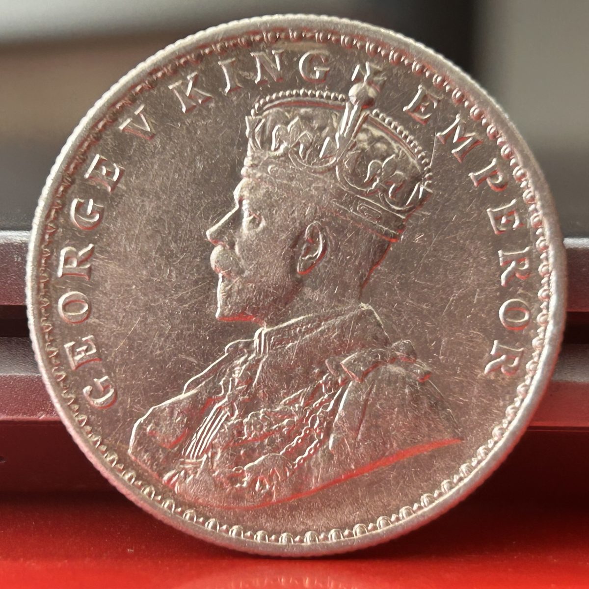 Rare 1919 One Rupee of George V King Emperor Bombay Mint Silver 11.66 Gram British India Coin Same as per shown given - Image 2