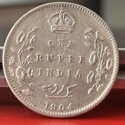 Rare 1904 One Rupee of Edward Vii King Emperor Silver 11.66 Gram British India Coin Same as per shown given