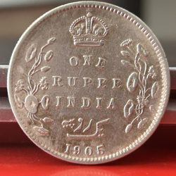 Rare 1905 One Rupee of Edward Vii King Emperor Silver 11.66 Gram British India Coin Same as per shown given