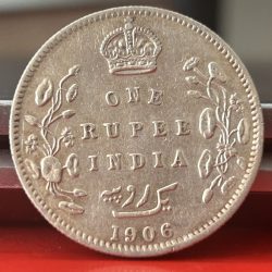 Rare 1906 One Rupee of Edward Vii King Emperor Silver 11.66 Gram British India Coin Same as per shown given