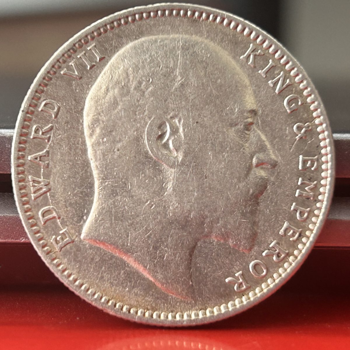Rare 1907 One Rupee of Edward Vii King Emperor Silver 11.66 Gram British India Coin Same as per shown given - Image 2
