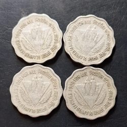 Republic India Denominaton 10 paise MatelAluminium Planted family food for all