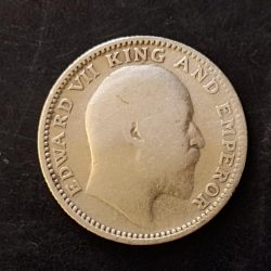 Alternative view of Half rupees of King Edward VII from British India of year 1907
