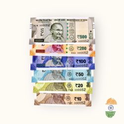 Rs 10 to 500 India Banknote Solid Fancy Set 000052 Gem Unc Unique Collection Rare