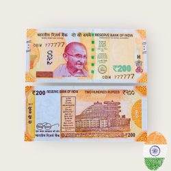 Rs 200 India Banknote Solid Fancy Number 777777 Gem Unc Unique Collection Lucky Number