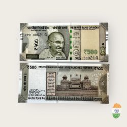 Rs 500 India Banknote Low Serial Number 000214 Issue Gem Unc Unique and Rare