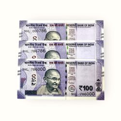 Rs 100 India Banknote Same Prefix Extreme Rare Issue Holy Number 9HL 786000 786786 And 000786 Gem Unc Unique and Rare