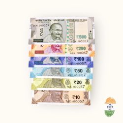 Rs 10 to 500 India Banknote Solid Fancy Set 000057 Gem Unc Unique Collection Rare