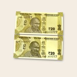 Rs 20 TWIN SET Gem Unc Very Unique Bank Note Set Number 09P 777777