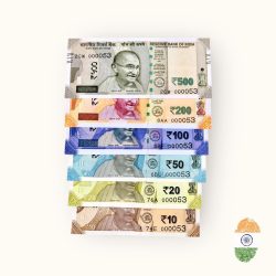 Rs 10 to 500 India Banknote Solid Fancy Set 000053 Gem Unc Unique Collection Rare