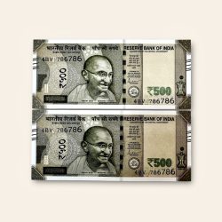 Rs 500 Twin Set Gem Unc Very Unique Bank Note Set Solid Holy Number 4BV 786786