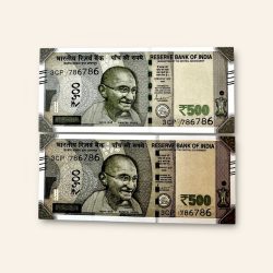 Rs 500 Twin Set Gem Unc Very Unique Bank Note Set Solid Holy Number 3CP 786786