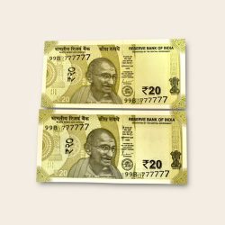 Rs 20 India Banknote Twin Pair Set GEM UNC 99B 777777 Unique and Rare