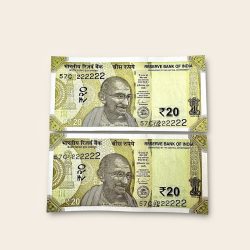 Rs 20 India Banknote Twin Pair Set GEM UNC 57C 222222 Unique and Rare