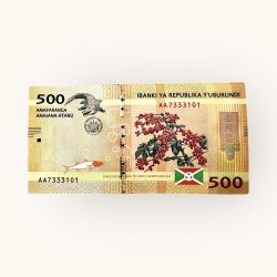 Alternative view of Burundi 500 Francs Ultra Unique and Rare Serial Packet Unique and Rare