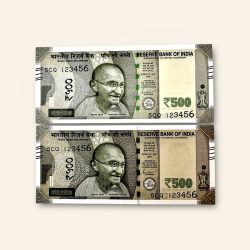 Rs 500 Twin Set Gem Unc Very Unique Bank Note Set Solid Number 5CQ123456