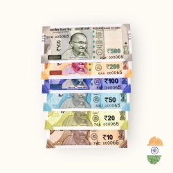 Rs 10 to 500 India Banknote Solid Fancy Set 000065 Gem Unc Unique Collection Rare