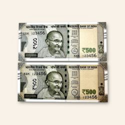Rs 500 Twin Set Gem Unc Very Unique Bank Note Set Solid Number 5BK 123456