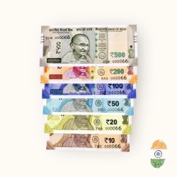 Rs 10 to 500 India Banknote Solid Fancy Set 000066 Gem Unc Unique Collection Rare