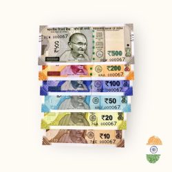 Rs 10 to 500 India Banknote Solid Fancy Set 000067 Gem Unc Unique Collection Rare