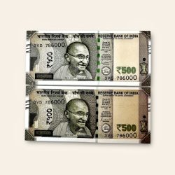 Rs 500 Twin Set Gem Unc Very Unique Bank Note Set Solid Holy Number 3VS 786000