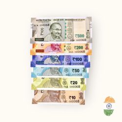 Rs 10 to 500 India Banknote Solid Fancy Set 000068 Gem Unc Unique Collection Rare