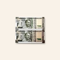 Rs 500 Twin Set Gem Unc Very Unique Bank Note Set Solid Holy Number 3BK 786000