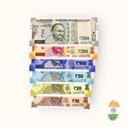 Rs 10 to 500 India Banknote Solid Fancy Set 000070 Gem Unc Unique Collection Rare