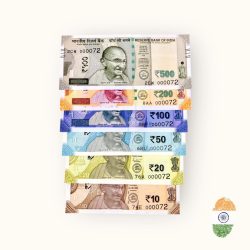 Rs 10 to 500 India Banknote Solid Fancy Set 000072 Gem Unc Unique Collection Rare