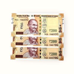 Rs 200 India Banknote Same Prefix Extreme Rare Issue Holy Number 7KB 786000 786786 And 000786 Gem Unc Unique and Rare