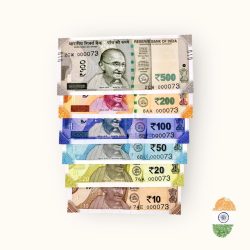 Rs 10 to 500 India Banknote Solid Fancy Set 000073 Gem Unc Unique Collection Rare