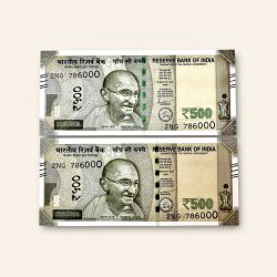 Rs 500 Twin Set Gem Unc Very Unique Bank Note Set Solid Holy Number 2NG 786000