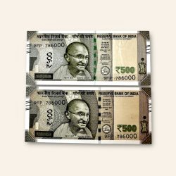 Rs 500 Twin Set Gem Unc Very Unique Bank Note Set Solid Holy Number 9FP 786000