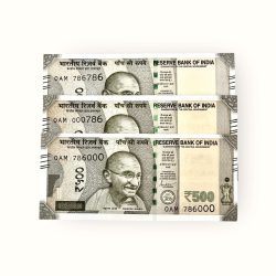 Rs 500 India Banknote Same Prefix Extreme Rare Issue Holy Number 0AM 786000 786786 And 000786 Gem Unc Unique and Rare