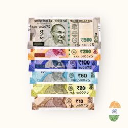 Rs 10 to 500 India Banknote Solid Fancy Set 000075 Gem Unc Unique Collection Rare