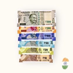 Rs 10 to 500 India Banknote Solid Fancy Set 000076 Gem Unc Unique Collection Rare