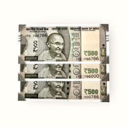 Rs 500 India Banknote Same Prefix Extreme Rare Issue Holy Number 1PE 786000 786786 And 000786 Gem Unc Unique and Rare