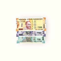 Rs 50 to 200 trio India Banknote 7BH 000786 Gem Unc Ultra Unique and Rare