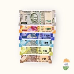 Rs 10 to 500 India Banknote Solid Fancy Set 000082 Gem Unc Unique Collection Rare