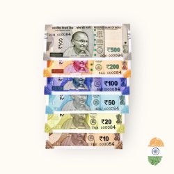 Rs 10 to 500 India Banknote Solid Fancy Set 000084 Gem Unc Unique Collection Rare