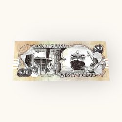 Alternative view of 20 Dollars Bank of Guyana World Country Serial Packet 1991 Unc Issue Very Very Unique and Rare