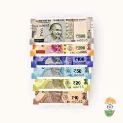 Rs 10 to 500 India Banknote Solid Fancy Set 000085 Gem Unc Unique Collection Rare