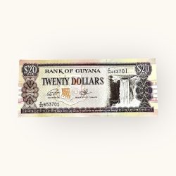 20 Dollars Bank of Guyana World Country Serial Packet 1991 Unc Issue Very Very Unique and Rare