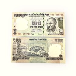 Rs 100 India Banknote 000786 Gem Unc Unique and Rare Small Font Previous Issue