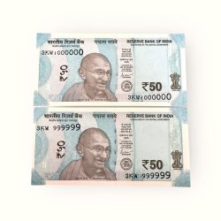 Rs 50 India Banknote Fancy Number 999999 and 1000000 GEM UNC UNIQUE Latest Pattern Issue