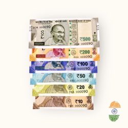 Rs 10 to 500 India Banknote Solid Fancy Set 000090 Gem Unc Unique Collection Rare