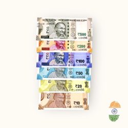 Rs 10 to 500 India Banknote Fancy Number Set 123456 Gem Unc Unique and Rare