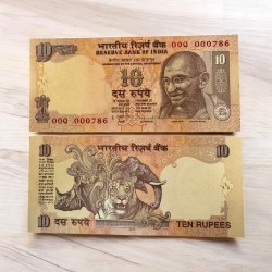 Rs 10 India Banknote Fancy Number 00Q 000786 Gem UNC Small Font Pattern Issue Ultra Rare